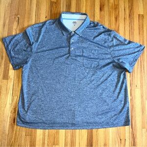 IZOD Saltwater Mens 4XL Polo Shirt Blue Golf Polo Breathable Relaxed Classic Fit
